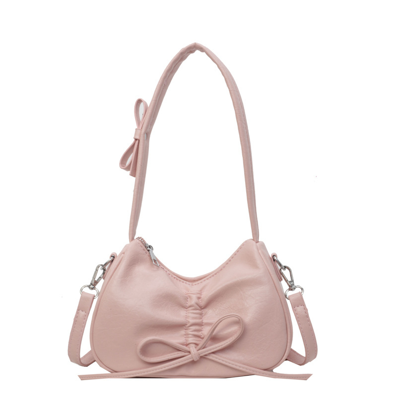 Geantă de umăr PU în stil Dumpling - Formă de tip dumpling, Închidere cu fermoar, buzunar interior cu fermoar și buzunar pentru telefon