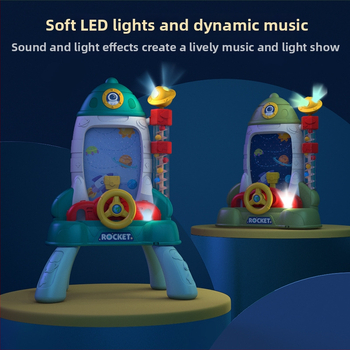 Cojump stolná interaktívna hračka pre deti vo veku 4–6 rokov: trénovanie koordinácie ruky a oka, simulované volán, otáčajúci sa rebrík, mäkké LED svetlá, dynamická hudba