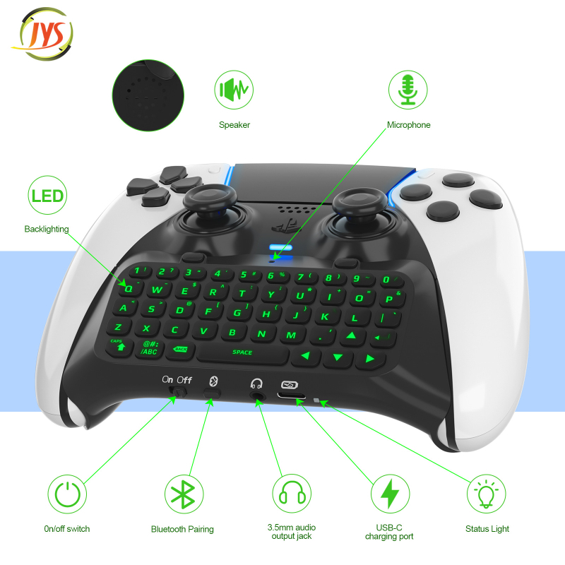 PS5 Elite kontroler s bežičnom Bluetooth vanjskom tipkovnicom, ugrađenim zvučnikom i ulazom za glasovni chat