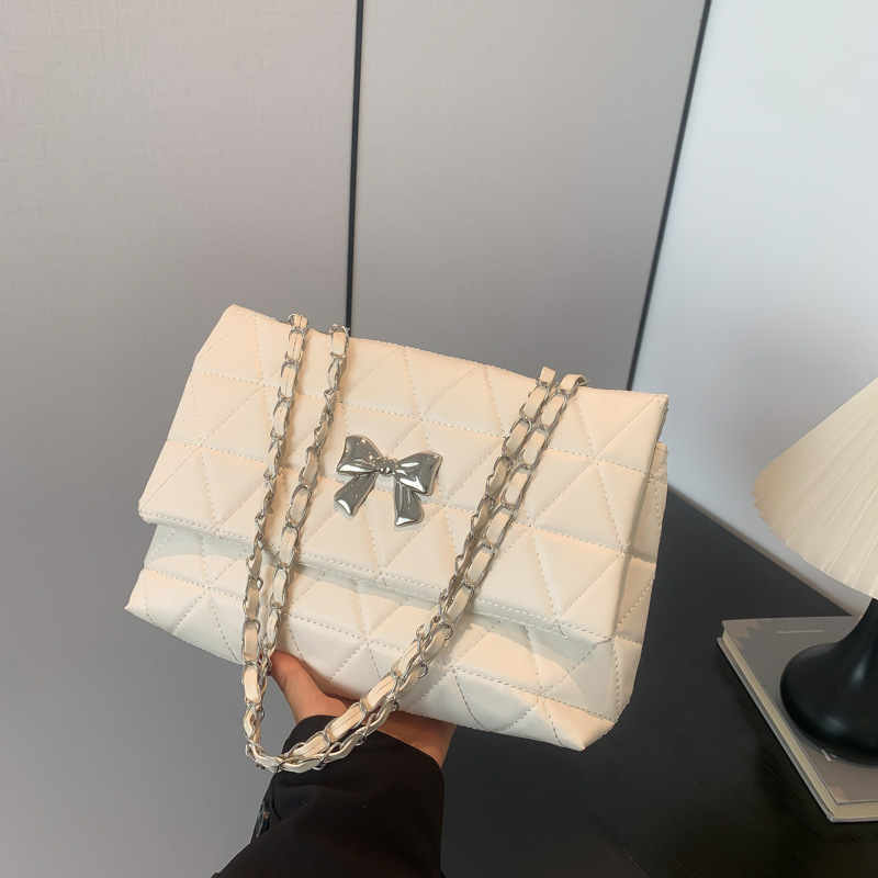 Ženska torbica s dijamantnim uzorkom, PU materijal, mala kvadratna crossbody s skrivenim zatvaračem, poliester podstava, jedna naramenica