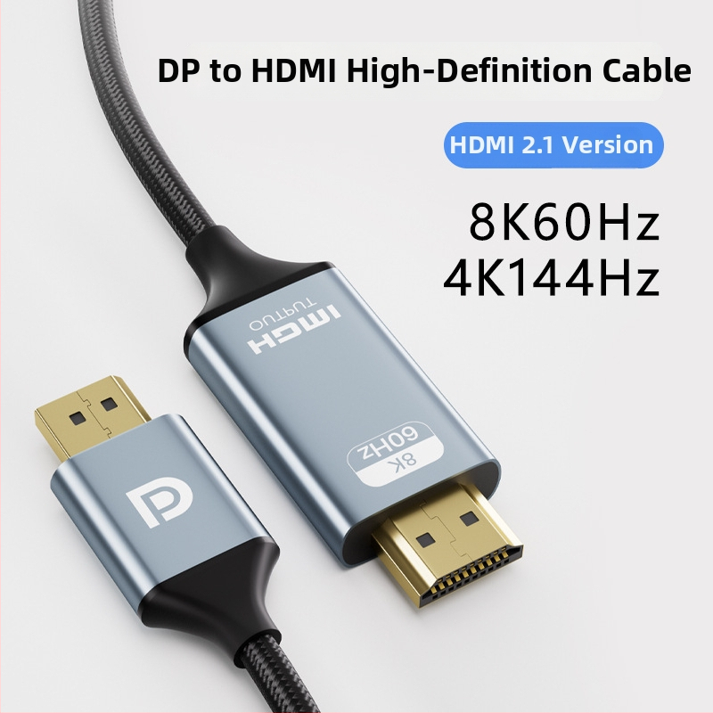 Cablu adaptor DP la HDMI, 8K60Hz, cip CS5563, conectori plătiți cu aur, conductor din cupru, carcasă din aliaj de aluminiu