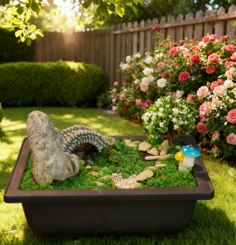 DIY mini ainavu komplekts – roku darbs, materiāls: plastmasa, forma: ainava, stils: antīks, biroja dekoram