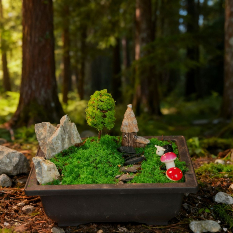 DIY mini ainavu komplekts – roku darbs, materiāls: plastmasa, forma: ainava, stils: antīks, biroja dekoram