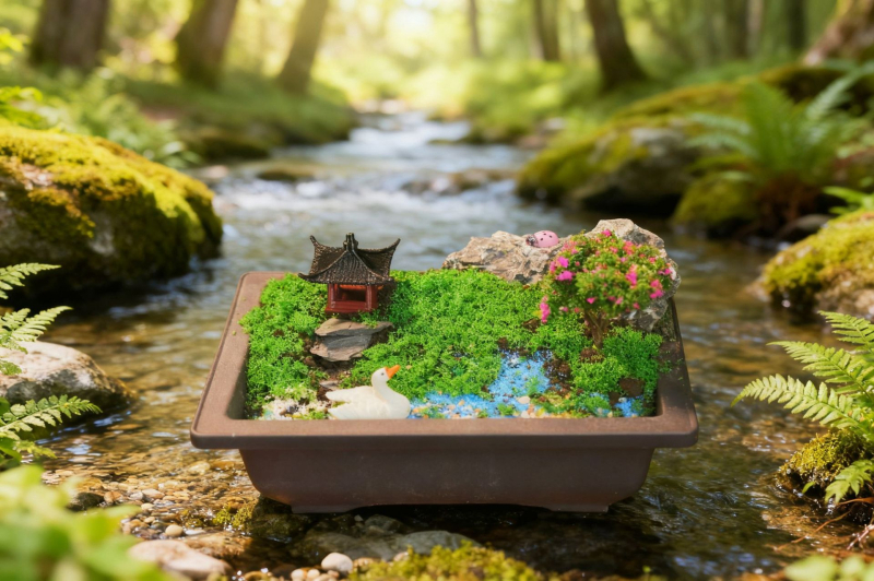 DIY mini ainavu komplekts – roku darbs, materiāls: plastmasa, forma: ainava, stils: antīks, biroja dekoram