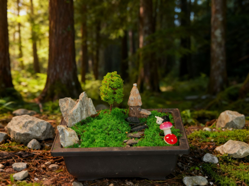 DIY mini ainavu komplekts – roku darbs, materiāls: plastmasa, forma: ainava, stils: antīks, biroja dekoram