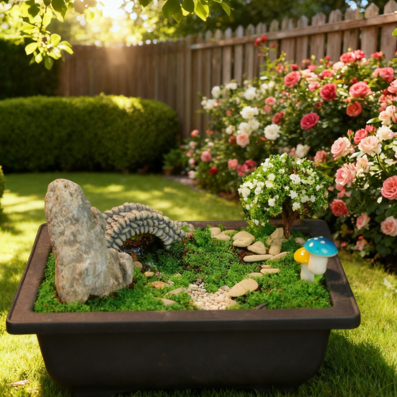 DIY mini ainavu komplekts – roku darbs, materiāls: plastmasa, forma: ainava, stils: antīks, biroja dekoram