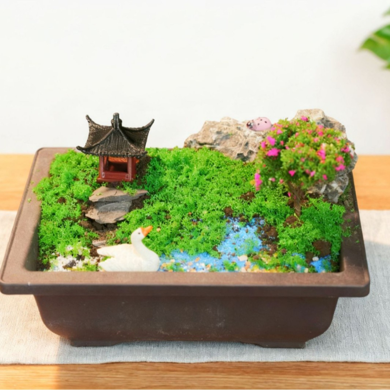 DIY mini ainavu komplekts – roku darbs, materiāls: plastmasa, forma: ainava, stils: antīks, biroja dekoram