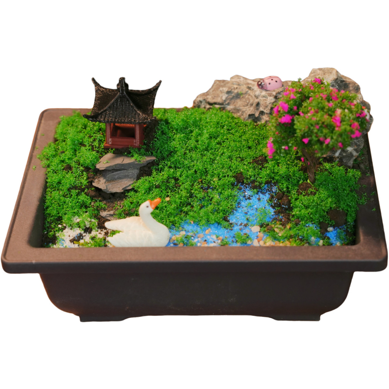 DIY mini ainavu komplekts – roku darbs, materiāls: plastmasa, forma: ainava, stils: antīks, biroja dekoram