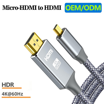 Kábel Micro HDMI na HDMI, adaptér, meďové vodiče, pozlátené konektory, dĺžka 1,5 m