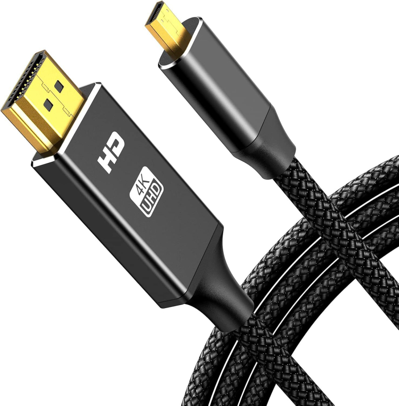 Kábel Micro HDMI na HDMI, adaptér, meďové vodiče, pozlátené konektory, dĺžka 1,5 m