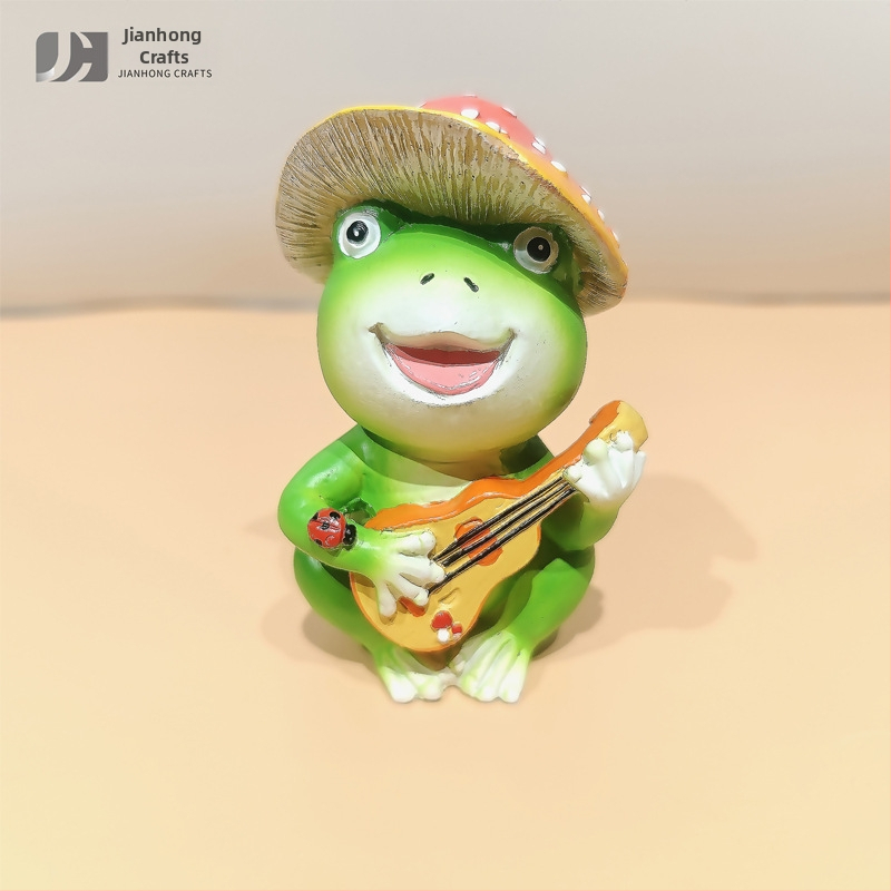 Žabí ozdoba, karikatúrny dizajn z živice pre domáci stôl a mini záhradu dvora (živica; značka Jianhong)