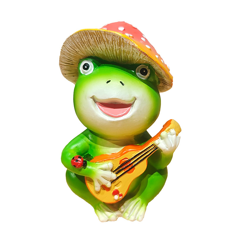 Žabí ozdoba, karikatúrny dizajn z živice pre domáci stôl a mini záhradu dvora (živica; značka Jianhong)