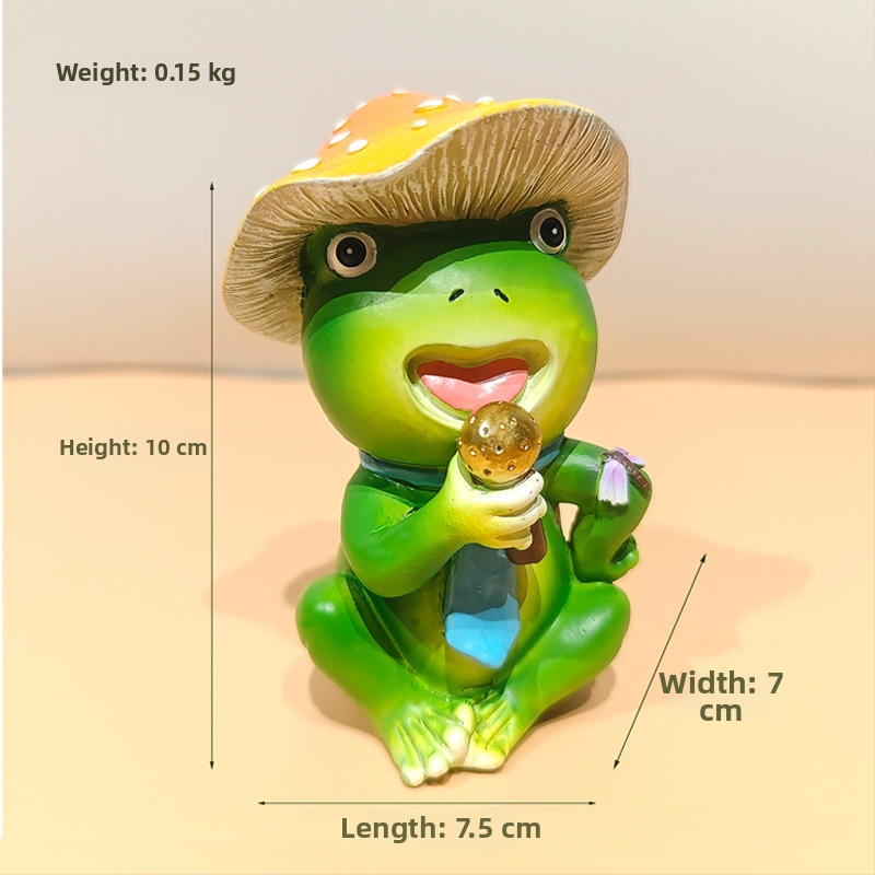 Žabí ozdoba, karikatúrny dizajn z živice pre domáci stôl a mini záhradu dvora (živica; značka Jianhong)
