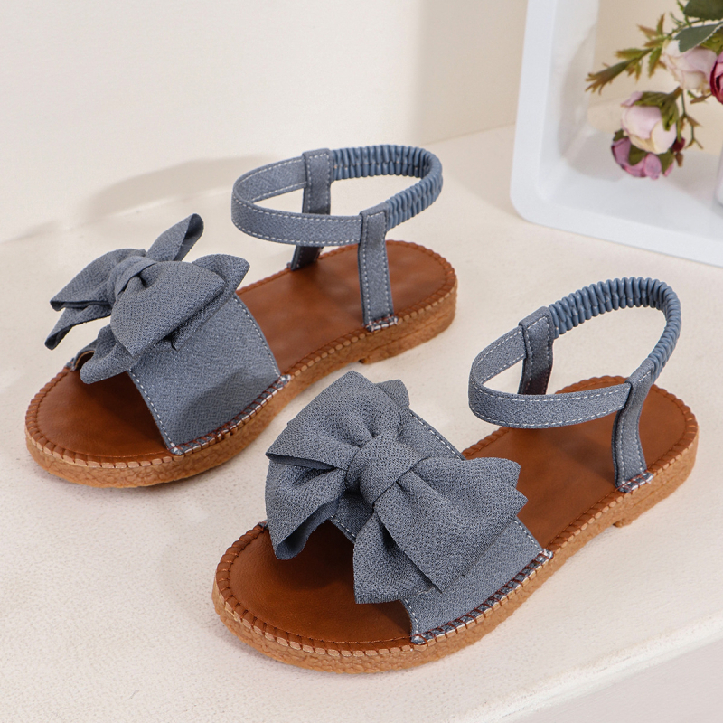 Moteriški plokščios sandalai su elastine juosta, PU viršus, gumos padas, apvali nosis