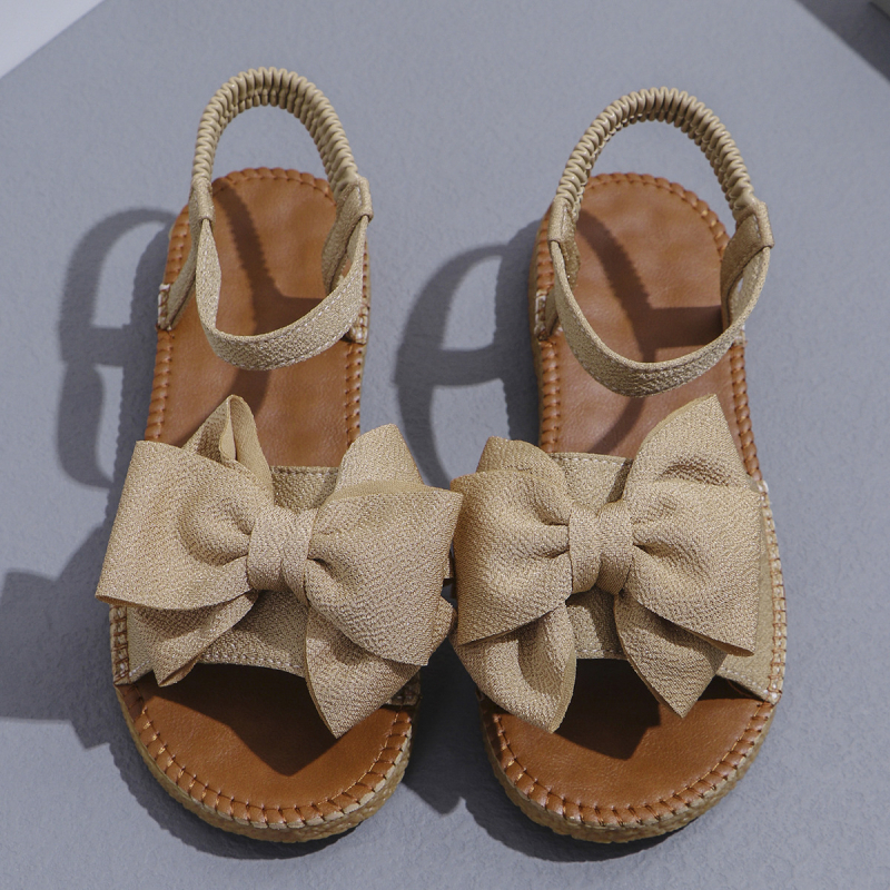 Moteriški plokščios sandalai su elastine juosta, PU viršus, gumos padas, apvali nosis