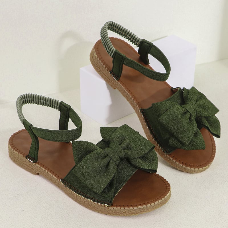 Moteriški plokščios sandalai su elastine juosta, PU viršus, gumos padas, apvali nosis