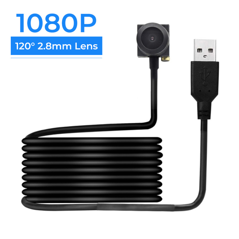 Κάμερα Υπολογιστή USB, 1080P HD, ευρυγώνιος 90°/120°, φακός 2.8–3.7mm, Μίνι CCTV Κάμερα Ασφαλείας