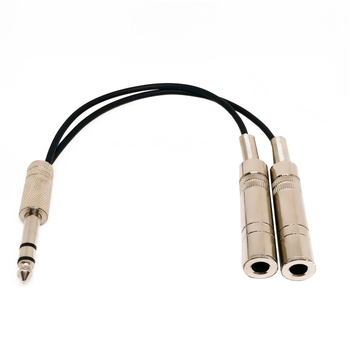 DX 009 6,35 mm vīrietis uz divām sievietēm mono/stereo audio interfeisa sadalītājs basgitārām – tīrs vara kodols, PVC izolācija