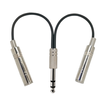 DX 009 6,35 mm vīrietis uz divām sievietēm mono/stereo audio interfeisa sadalītājs basgitārām – tīrs vara kodols, PVC izolācija