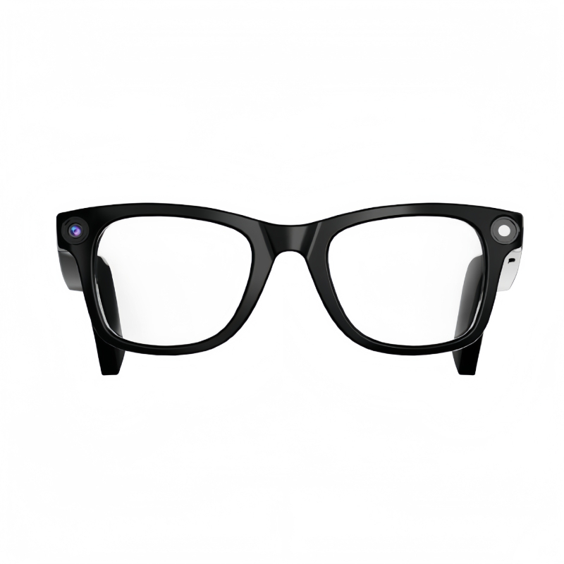 Ochelari inteligenți AI cu cameră de 20 MP, 32 GB memorie, baterie 390 mAh, greutate 42 g, rază wireless 5–10 m