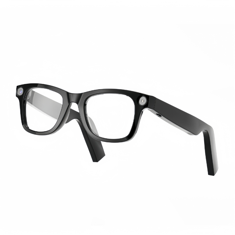 Ochelari inteligenți AI cu cameră de 20 MP, 32 GB memorie, baterie 390 mAh, greutate 42 g, rază wireless 5–10 m