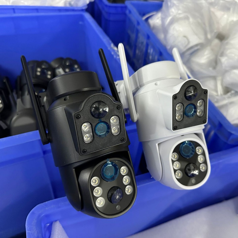 2-канална Wi-Fi външна охранителна камера, 8MP/2K резолюция, 4 мм обектив, памет карта + облачно съхранение, нощно виждане и известяване за аларма