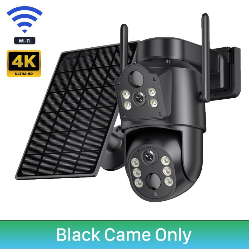 2-канална Wi-Fi външна охранителна камера, 8MP/2K резолюция, 4 мм обектив, памет карта + облачно съхранение, нощно виждане и известяване за аларма