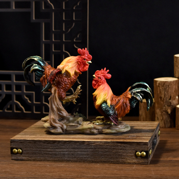 Baiying rezínová socha kohúta do záhrady – vonkajšia dekorácia, idylický štýl, materiál: plast/živica