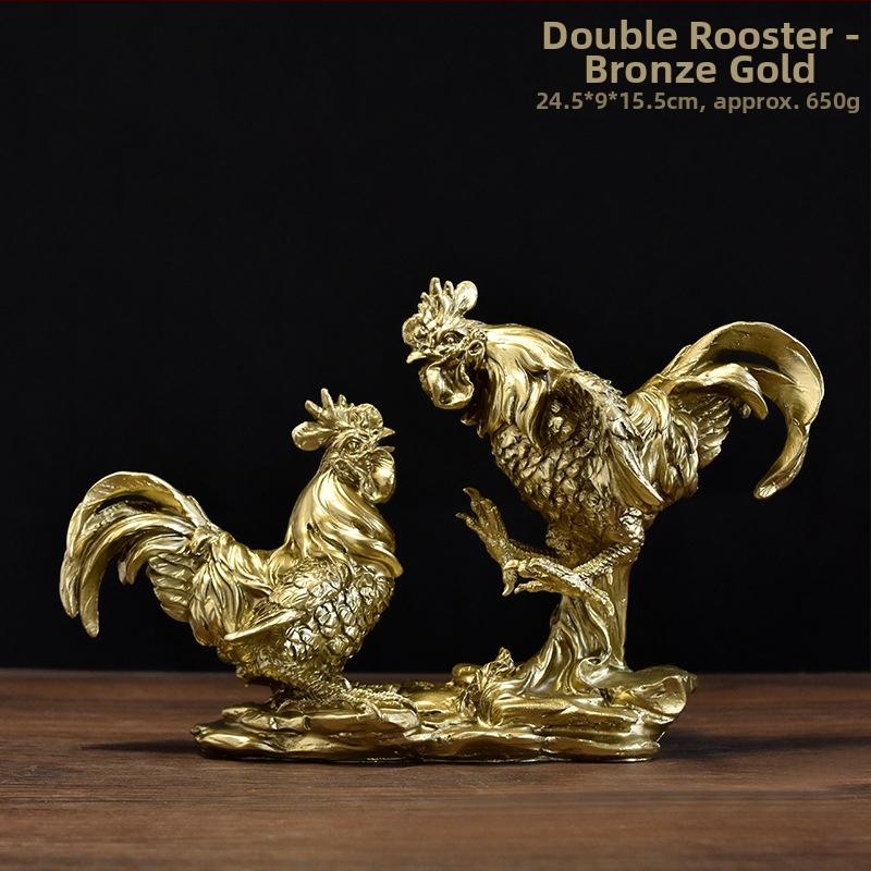 Baiying rezínová socha kohúta do záhrady – vonkajšia dekorácia, idylický štýl, materiál: plast/živica