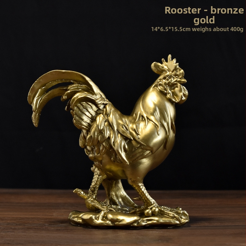 Baiying rezínová socha kohúta do záhrady – vonkajšia dekorácia, idylický štýl, materiál: plast/živica