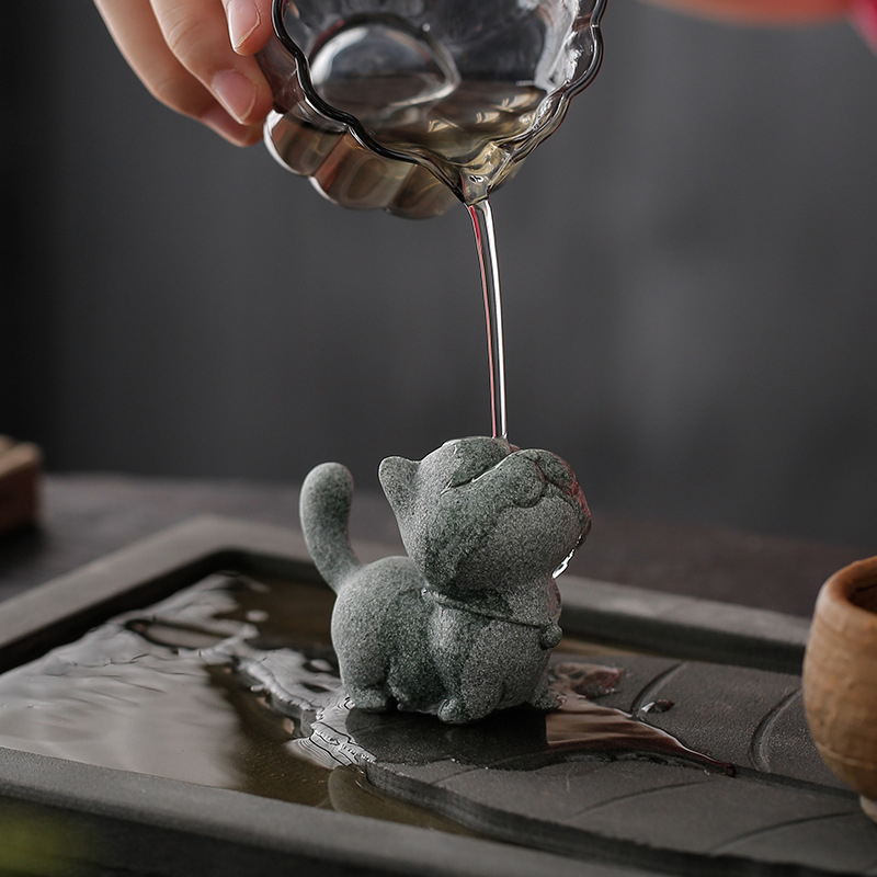 Mačje Tea Pet ukras — sladak stil, držač tamjana, stolna dekoracija, plastika/smola