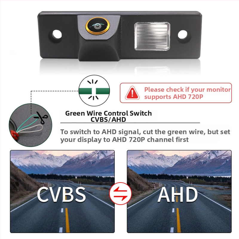 Integruota HD atbulinės eigos kamera Chevrolet Epica/Lefeng/Copac/Cruze – raiška 1280x720, AHD signalas, kampas 170°, maitinimas 12V