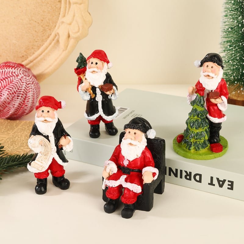 Figúrka Santa Claus z živice, realistická ozdoba na Vianoce, kreslený štýl, DIY zimná scenéria, značka Yufeng