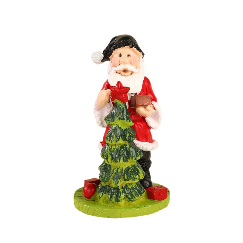 Figúrka Santa Claus z živice, realistická ozdoba na Vianoce, kreslený štýl, DIY zimná scenéria, značka Yufeng