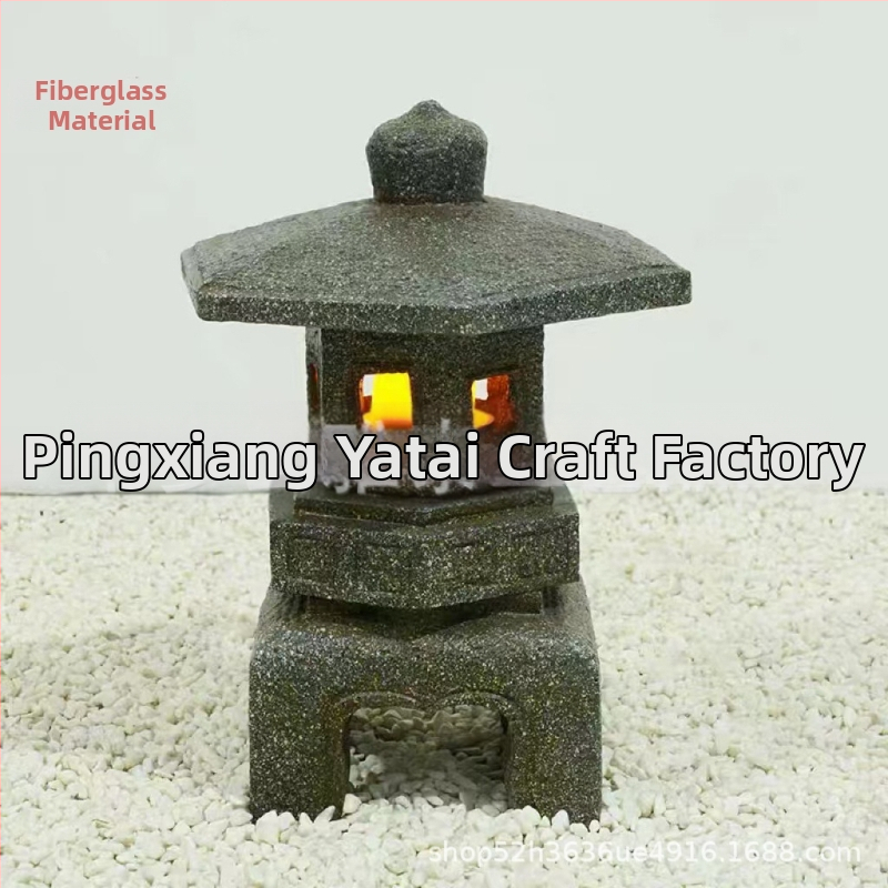 Kamenný lampión na záhradu v japonskom štýle z živice (Materiál: Živica; Štýl: Zen; Kategória: Socha; Balenie: Obyčajné balenie)