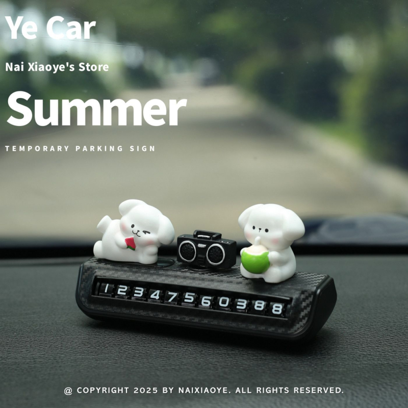 Elektronická plastová ozdoba na auto s dočasnou poznávacou tabuľou a bezpečnostným kladivom