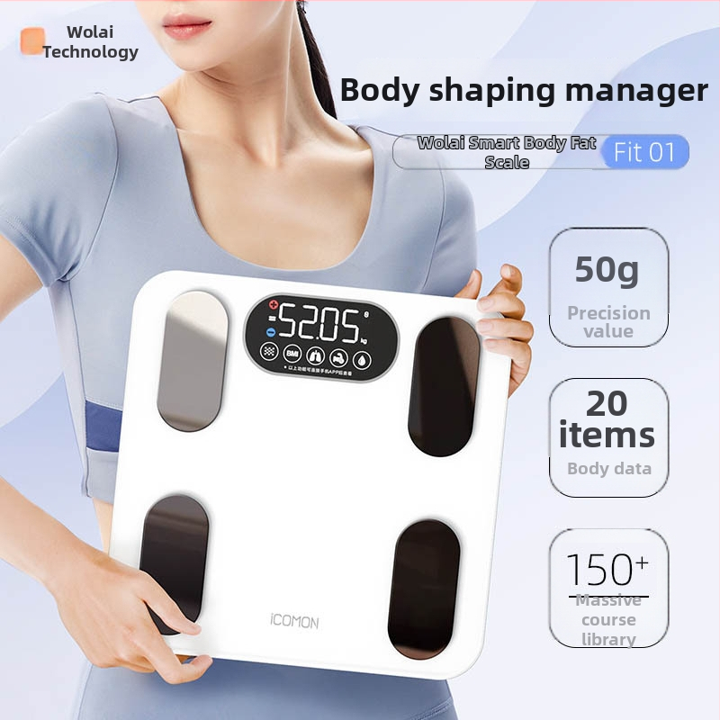 Išmanus kūno masės ir riebalų svarstyklių matuoklis Worley FG2313WB, 5–180 kg, aukštos tikslumo G tipo jutiklis, temperuotas stiklas, belaidis diapazonas 5–10 m