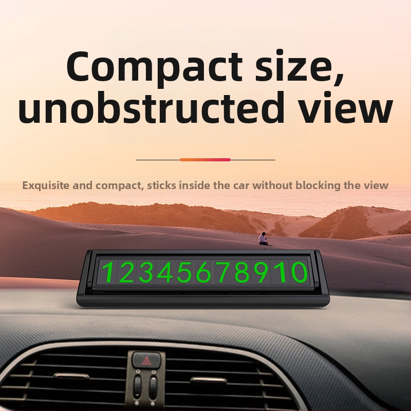 Skriveni znak za parkiranje od legure s dvostrukim brojem, TC10 model, metalna kartica za privremenu vožnju s telefonskim brojem