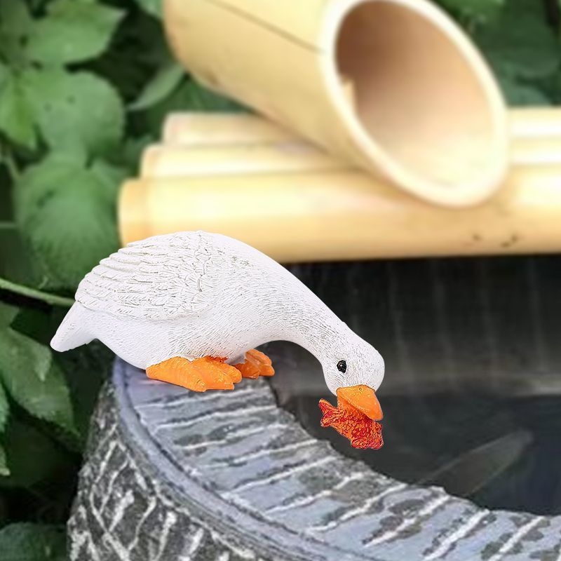 Chen Li Figurica patke od smole za akvarij i mini krajolik, pastirski stil