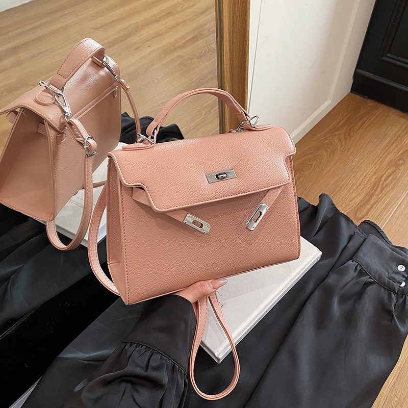 PU torba za ramena u street-trend stilu, vodoravni kvadratni oblik, zatvarač, jednostruki remen, unutarnji džep sa zatvaračem