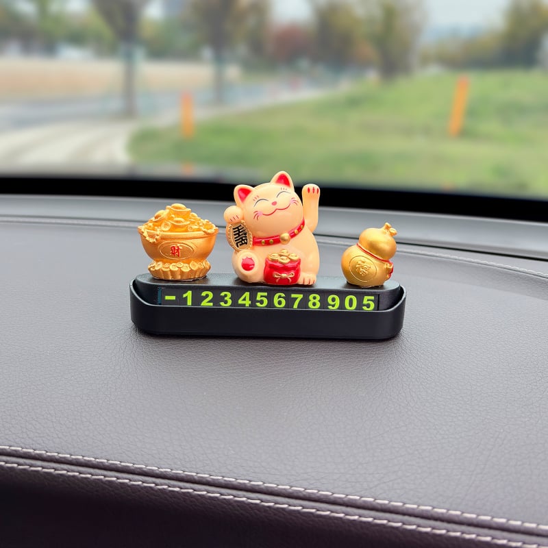 Che shima Auto privremeni znak za parkiranje sa solarnom sretna mačka, Pomični broj telefona pločica, Plastika
