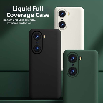 HONOR 60 Pro šķidrā silikona telefona vāciņš – izturīgs pret nolietojumu, pret krišanu, pret pirkstu nospiedumiem, ar aerosola pārklājumu