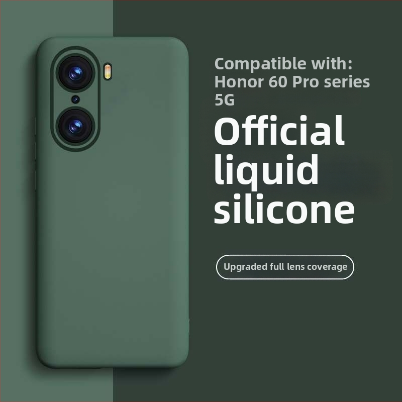 HONOR 60 Pro šķidrā silikona telefona vāciņš – izturīgs pret nolietojumu, pret krišanu, pret pirkstu nospiedumiem, ar aerosola pārklājumu