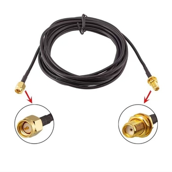 Antenska RF adapter kabel, RG174/RG316 koaksijalni, SMA muški– SMA ženski produžetak, prilagodljiva duljina, model 0364