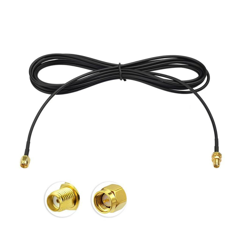 Antenska RF adapter kabel, RG174/RG316 koaksijalni, SMA muški– SMA ženski produžetak, prilagodljiva duljina, model 0364