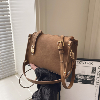 Geantă crossbody, formă pătrată, PU material, fermoar, iarnă 2025