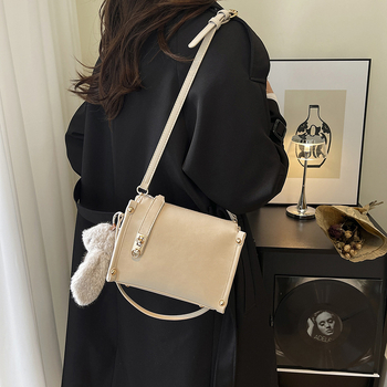 Geantă crossbody, formă pătrată, PU material, fermoar, iarnă 2025