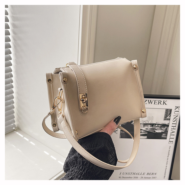 Geantă crossbody, formă pătrată, PU material, fermoar, iarnă 2025