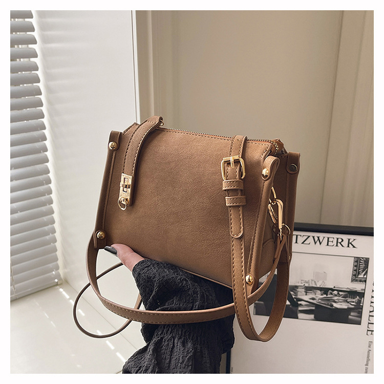 Geantă crossbody, formă pătrată, PU material, fermoar, iarnă 2025