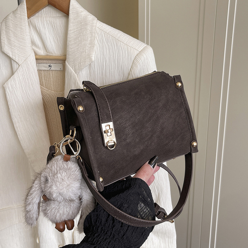 Geantă crossbody, formă pătrată, PU material, fermoar, iarnă 2025